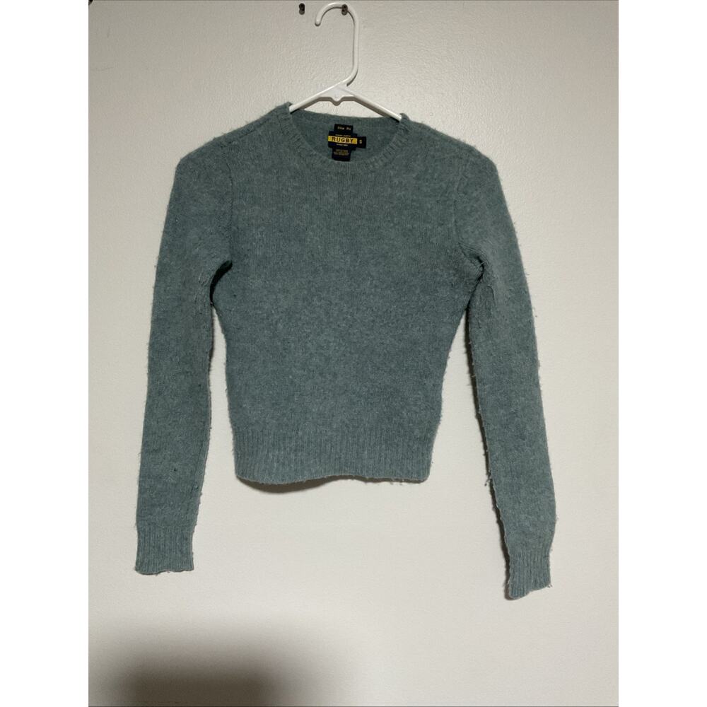 VTG VINTAGE RUGBY RALPH LAUREN BLUE GREEN WOOL WOMENS S